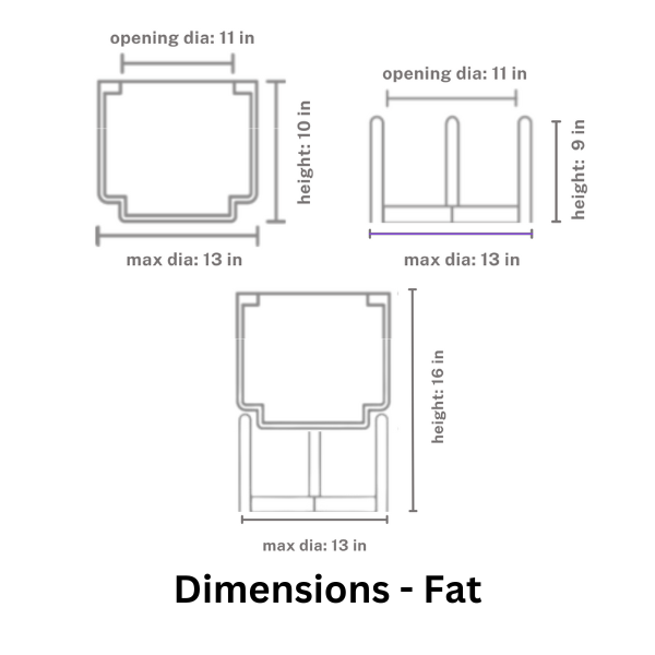 Cross Sectional Dimensions of Fat size Blushing Sun Ceramic planter and Wooden Stand